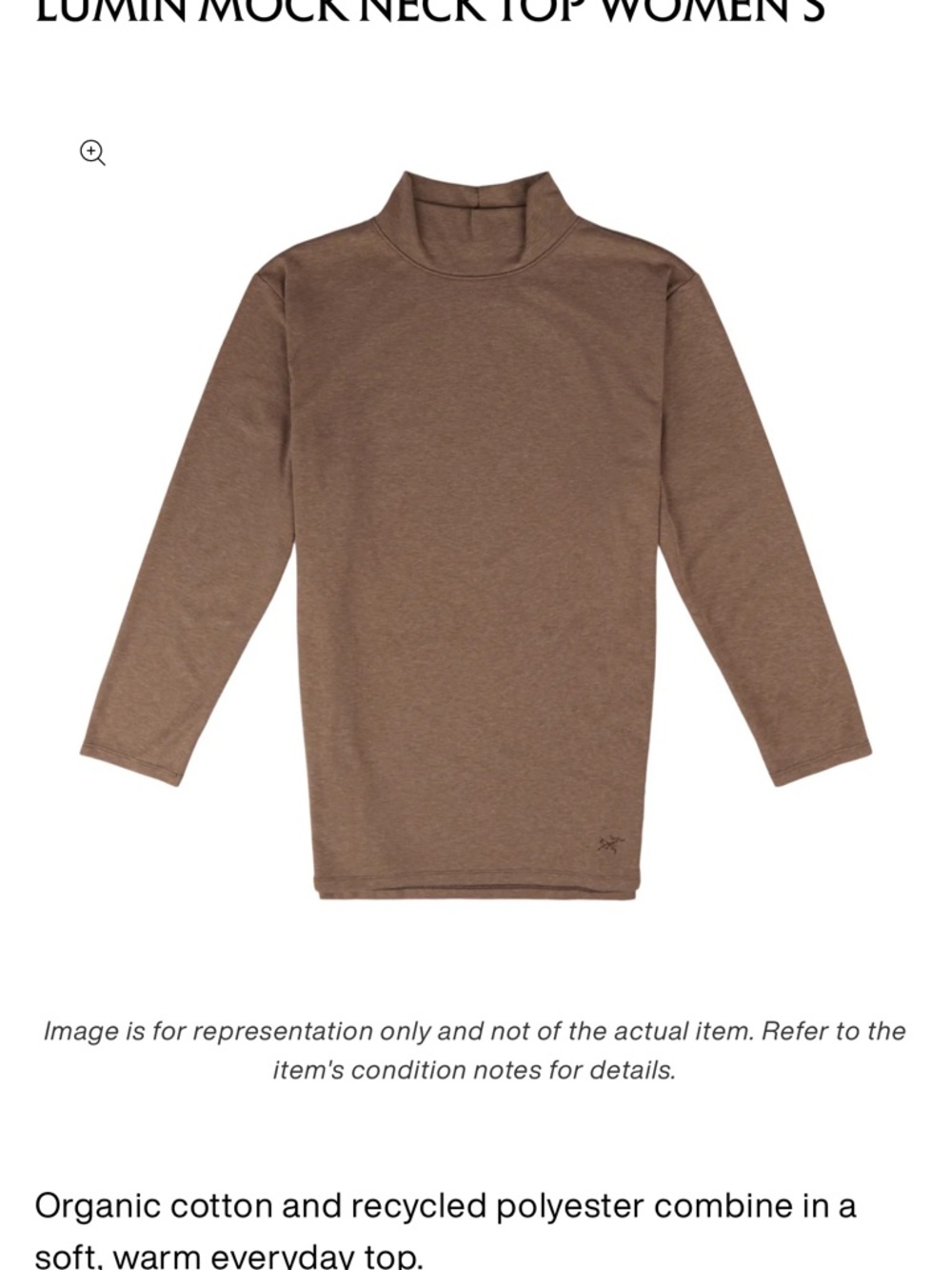 Arc'teryx Women's Lumin Mock Neck Long Sleeve Top - Brown
